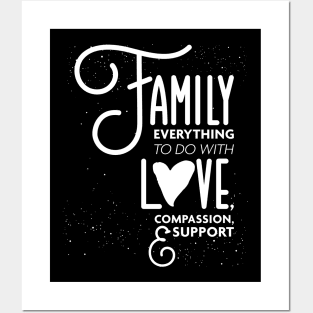 Family Everything To Do with Love Compassion and Support v1 Posters and Art